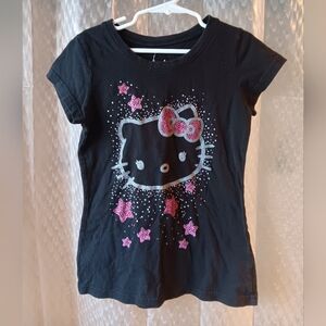 Hello Kitty Black and Pink Kids T-Shirt Size(7/8)